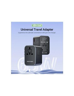 CARGADOR DE PARED VENTION UNIVERSAL GAN 2XUSB-C US 2