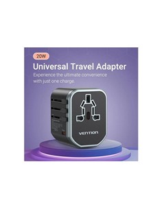 CARGADOR DE PARED VENTION UNIVERSAL USB-C 2XUSB-A 2