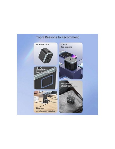 CARGADOR DE PARED VENTION UNIVERSAL USB-C 2XUSB-A