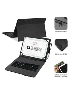 FUNDA SUBBLIM CON TECLADO KEYTAB PRO USB-C TABLET 2