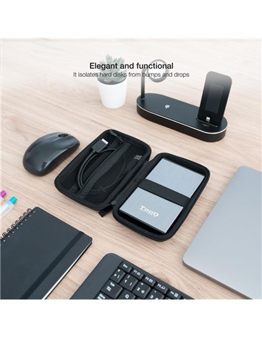 FUNDA TOOQ PARA DISCO DURO EXTERNO DE 2,5 BLACK