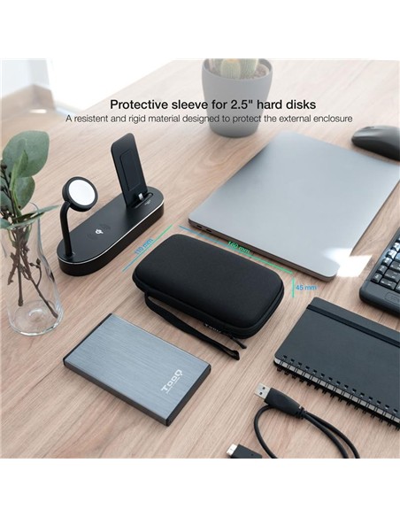 FUNDA TOOQ PARA DISCO DURO EXTERNO DE 2,5 BLACK