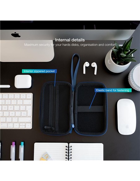 FUNDA TOOQ PARA DISCO DURO EXTERNO DE 2,5 BLUE