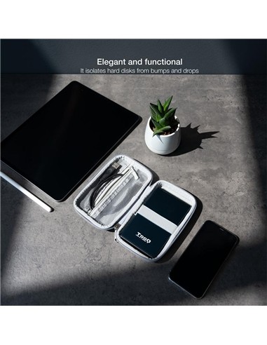 FUNDA TOOQ PARA DISCO DURO EXTERNO DE 2,5 GREY