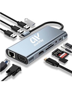 DOCK HUB ONEWAY USB-C 11 EN 1 HDMI/VGA/RJ45/USB 3.