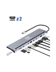 DOCK HUB ONEWAY USB-C 12 EN 1 HDMI/VGA/RJ45/USB 3.
