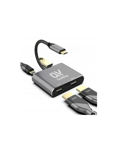 DOCK HUB ONEWAY USB-C 5 EN 1 X2HDMI/USB 3.0/USB-C