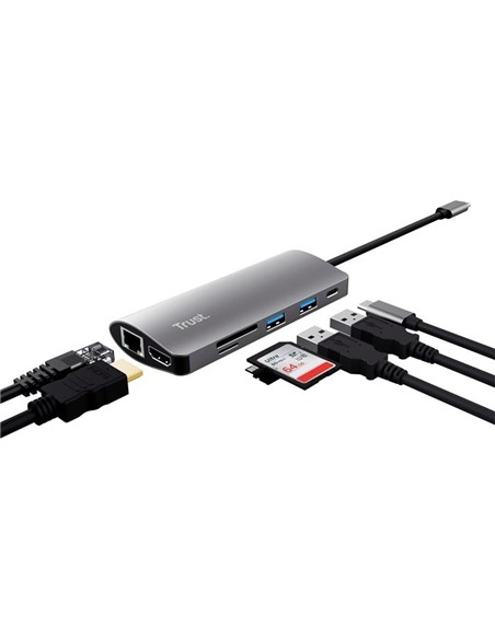 HUB TRUST DALYX USB-C 7 EN 1 HDMI USB-C USB MICRO