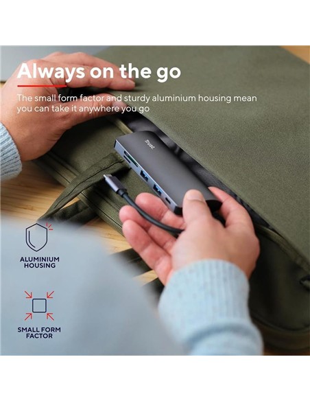 HUB TRUST DALYX USB-C 7 EN 1 HDMI USB-C USB MICRO