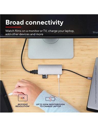 HUB TRUST DALYX USB-C 7 EN 1 HDMI USB-C USB MICRO