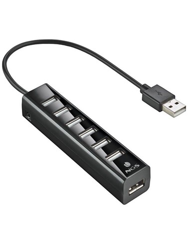 HUB USB NGS TINY 7 PUERTOS USB 2.0 + ALIMENTADOR