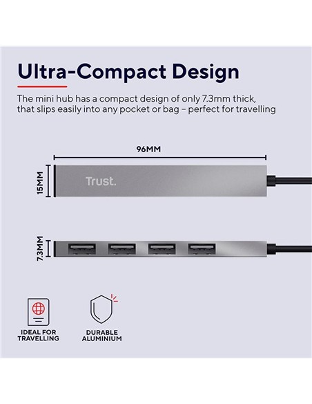 HUB USB TRUST 4 PUERTOS HALYX USB 2.0