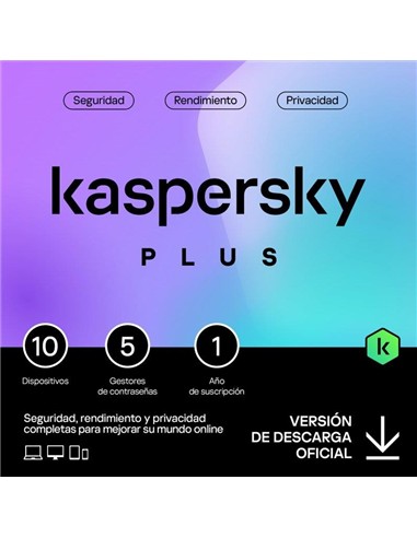 ANTIVIRUS KASPERSKY PLUS 1YEAR 10L PC/MAC/ANDROID/