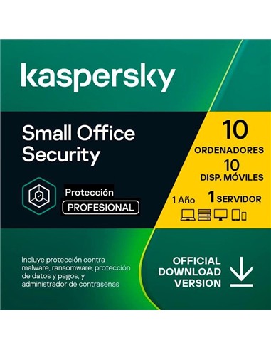 ANTIVIRUS KASPERSKY SMALL OF. SEC. 1L SERVER + 10L