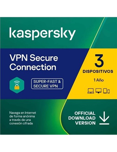 ANTIVIRUS KASPERSKY VPN SECURE CONNECTION 1YEAR 3L