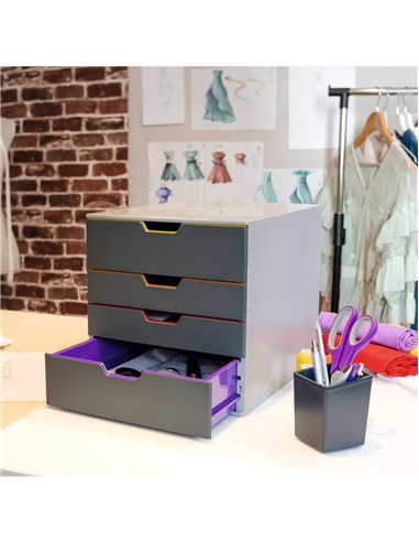 BANDEJA PORTADOCUMENTOS 4 CAJONES MULTICOLOR