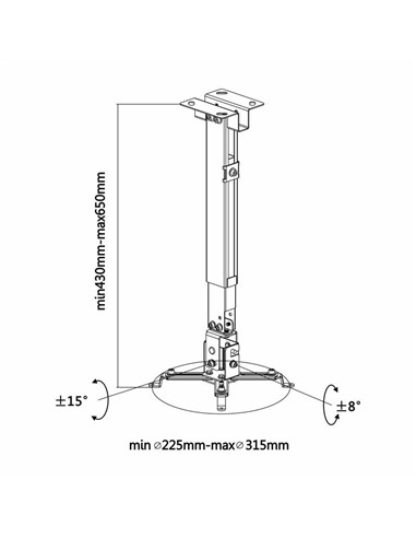 SOPORTE PROYECTOR AISENS TECHO/PARED INCLINABLE BL