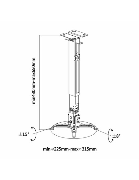 SOPORTE PROYECTOR AISENS TECHO/PARED INCLINABLE BL