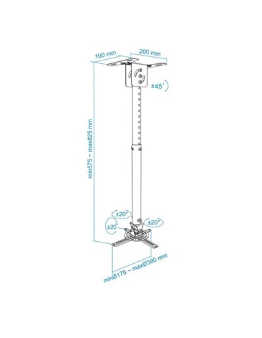 SOPORTE PROYECTOR TOOQ TECHO GIRATORIO E INCLINABL
