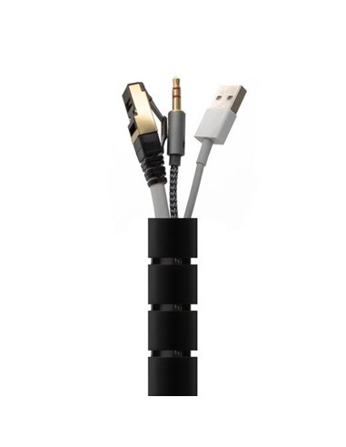 AISENS ORGANIZADOR DE CABLE EN ESPIRAL 25MM NEGRO
