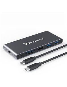 CAJA EXTERNA PHOENIX M.2 SSD SATA M2 USB-C + HUB 7
