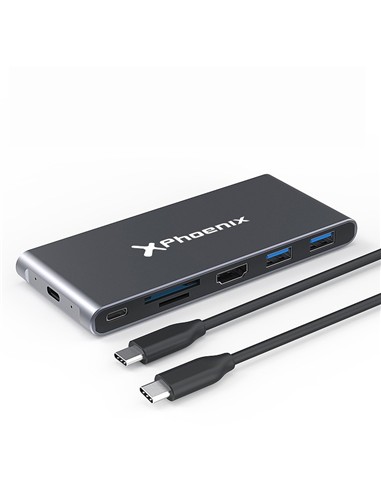 CAJA EXTERNA PHOENIX M.2 SSD SATA M2 USB-C + HUB 7