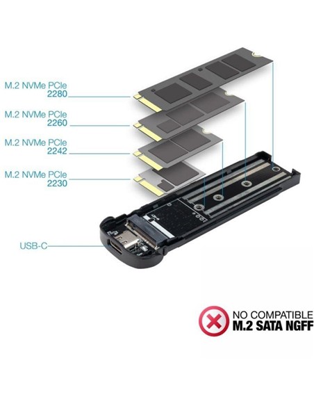 CAJA EXTERNA TOOQ ALUMINIO SSD M.2 NVME USB 3.1 BL
