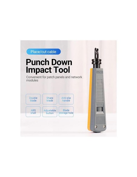 INSERTADORA VENTION TIPO 110 RJ45 RJ11 GREY/ORANGE