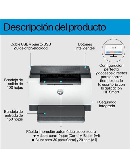 IMPRESORA HP LASER MONOCROMO LASERJET M209D DUPLEX