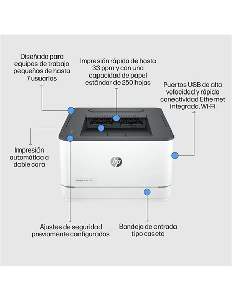 IMPRESORA HP LASERJET PRO LASER MONOCROMO 3002DW D