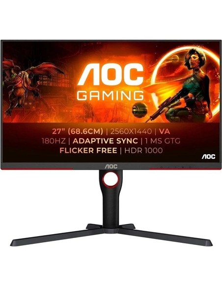 MONITOR GAMING AOC 27 180HZ 2K QHD ERGONOMICO HDMI