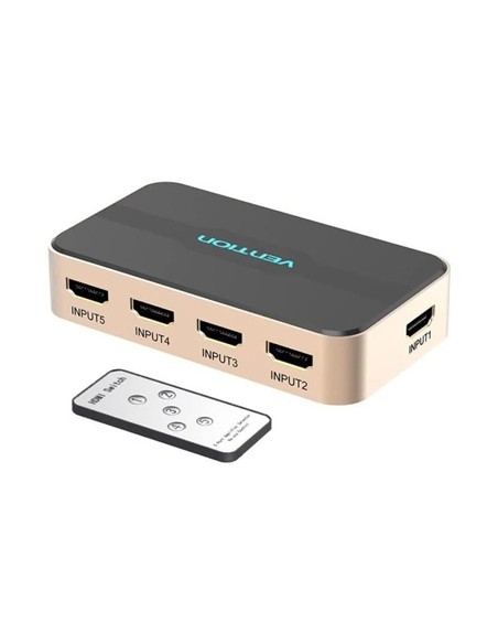 DUPLICADOR VENTION 5XHDMI HEMBRA - HDMI MACHO GOLD