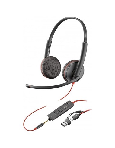 AURICULAR + MICROFONO POLY BLACKWIRE 3225 BIAURAL