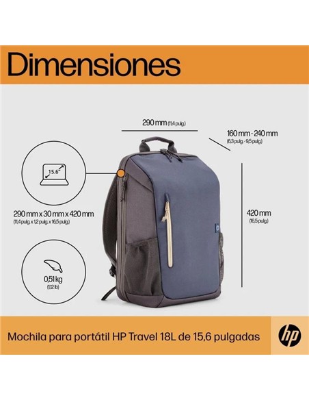 MOCHILA HP TRAVEL NOTEBOOK 15.6 BLUE