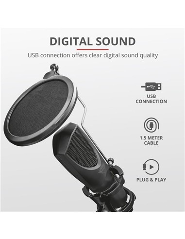 MICROFONO TRUST GXT 232 MANTIS STREAMING USB