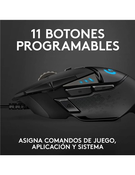 RATON GAMING LOGITECH G502 HERO OPTICO USB RGB BLA