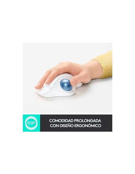 RATON LOGITECH  ERGO M575 BLUETOOTH & WIRELESS WHI