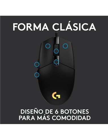 RATON LOGITECH G102 LIGHTSYNC RGB USB BLACK