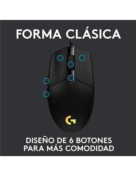 RATON LOGITECH G203 LIGHTSYNC RGB USB BLACK