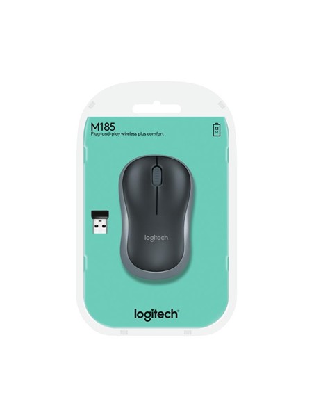 RATON LOGITECH M185 WIRELESS GREY