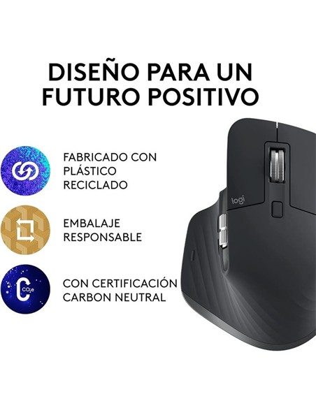 RATON LOGITECH MX MASTER 3S WIRELESS 8000DPI 7 BOT