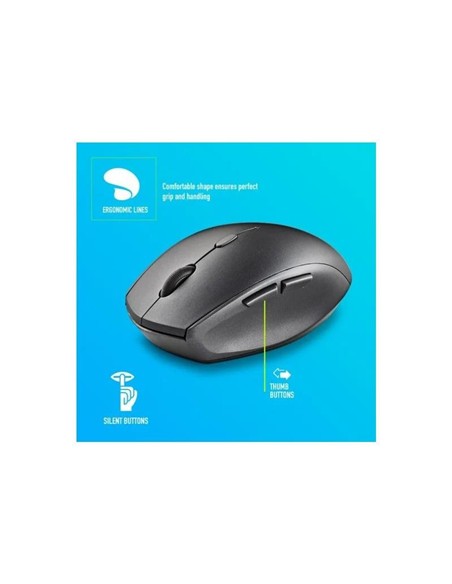 RATON NGS BEE BLACK ERGONOMICO WIRELESS SILENT BLA