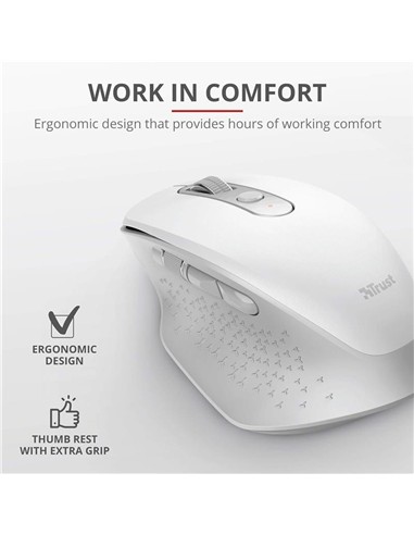 RATON TRUST OZAA ERGONOMICO RECARGABLE WIRELESS WH