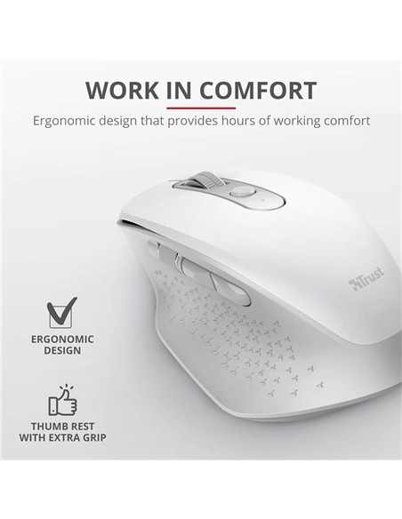 RATON TRUST OZAA ERGONOMICO RECARGABLE WIRELESS WH