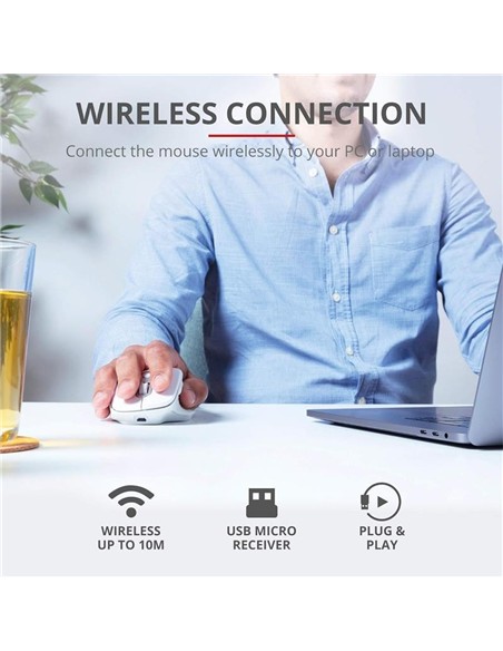 RATON TRUST OZAA ERGONOMICO RECARGABLE WIRELESS WH