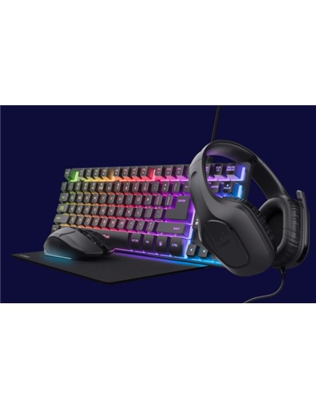 TECLADO + RATON + AURICULARES + ALFOMBRILLA TRUST