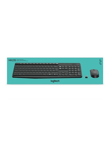 TECLADO + RATON LOGITECH MK235 WIRELESS BLACK