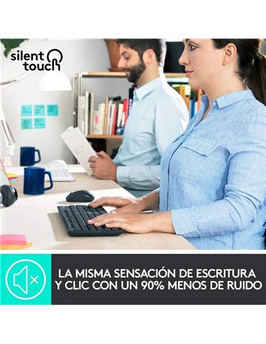 TECLADO + RATON LOGITECH MK295 WIRELESS SILENT GRA