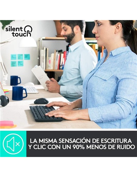 TECLADO + RATON LOGITECH MK295 WIRELESS SILENT GRA