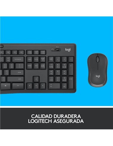 TECLADO + RATON LOGITECH MK295 WIRELESS SILENT GRA